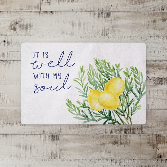 White It is Well with My Soul Lemons Floor Mat